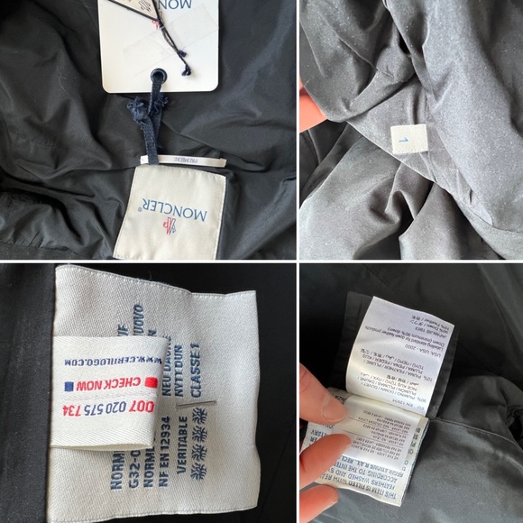 Moncler Rosier Black long Puffer Peplum Ruffle Hem - Picture 16 of 16
